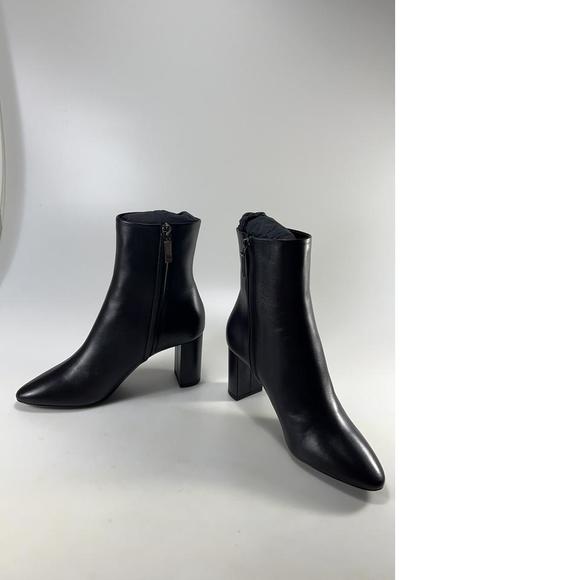 YSL Black Lou Pin Zip 70mm Nappa Leather Almond Toe Boots Booties D829 - Picture 11 of 12